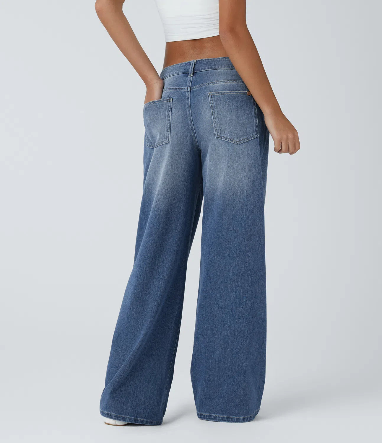 Asymmetric Low Rise Baggy Wide Leg Jean