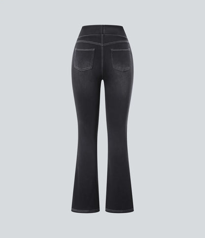 بنطال جينز مريح بخصر مرتفع