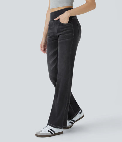 بنطال جينز مريح بخصر مرتفع